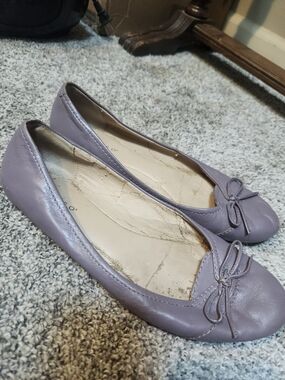 Pesaro Lavender Ballet Flats with Bow Accent